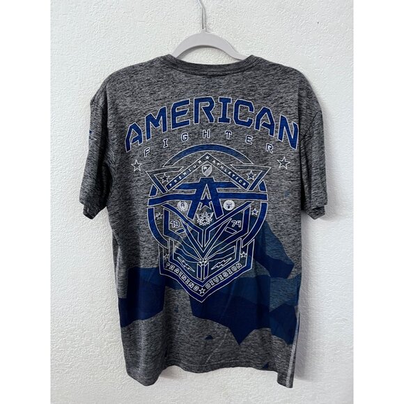 American Fighter Mens Athletic Graphic T-Shirt Gray/Blue Size xL - Picture 2 of 5